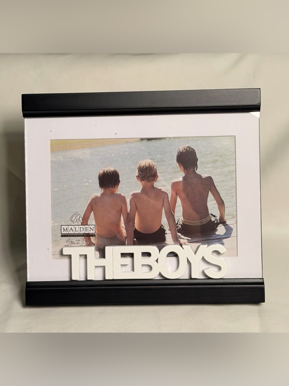 Malden White & Black 'THE BOYS' Tabletop Photo Frame
